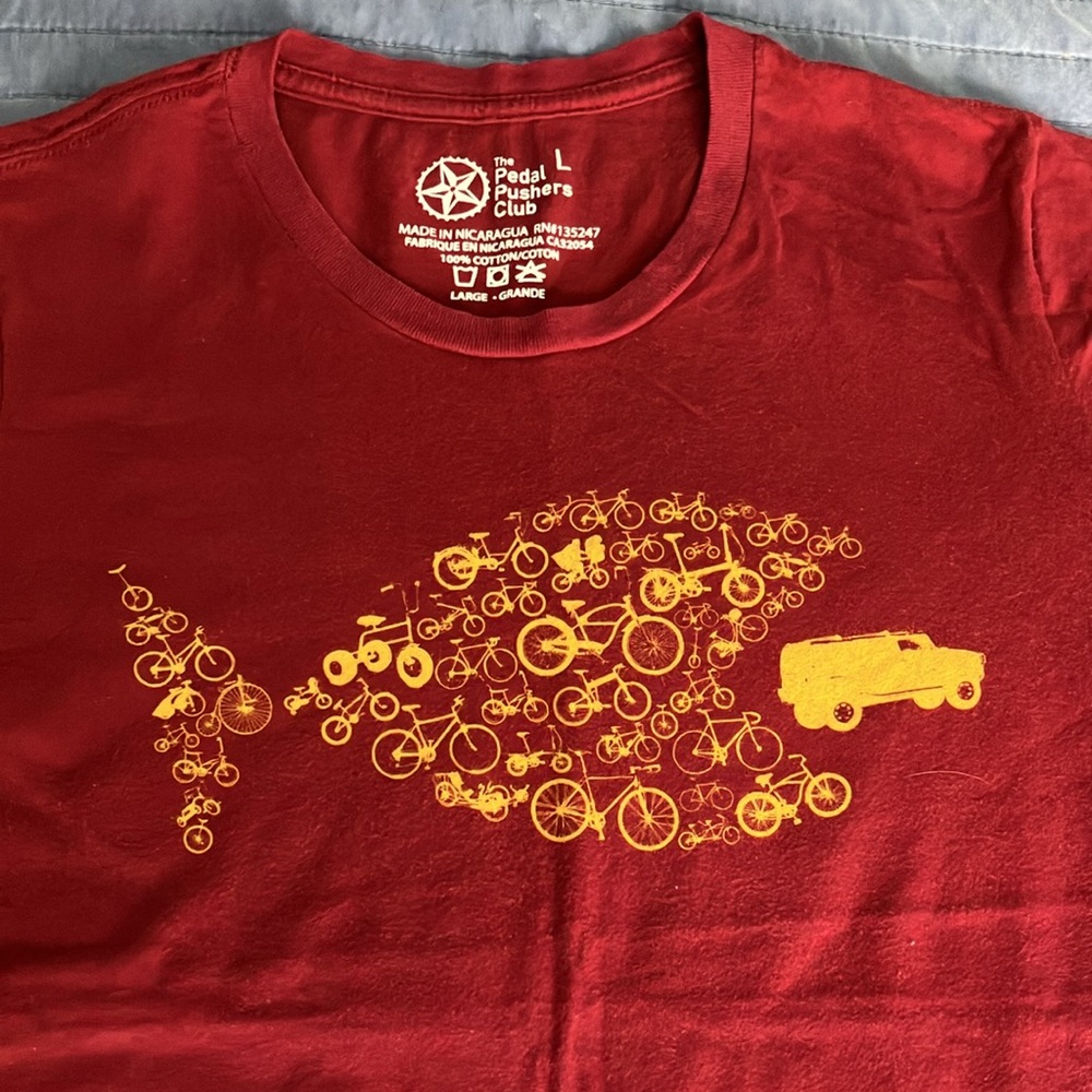 Pedal Pushers Club - women’s deep red large t-shirt